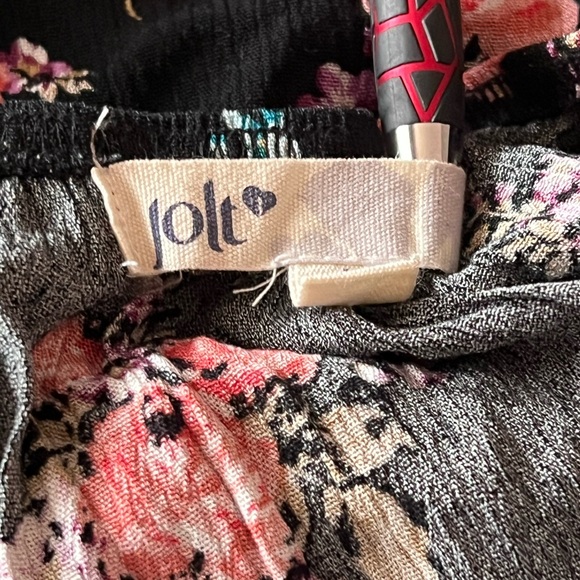 Jolt Black Floral Romper Large Women’s Boho Puff Sleeve Cottagecore Summer - Picture 5 of 9